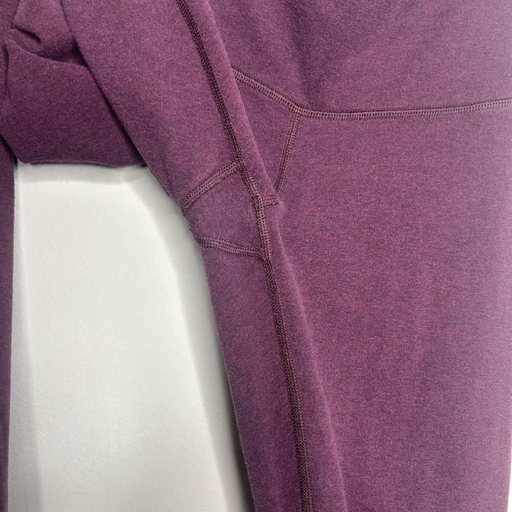 Lululemon Wunder Under Pant Cotton Roll Down Heathered Bordeaux Drama Red size 4 - Picture 10 of 10